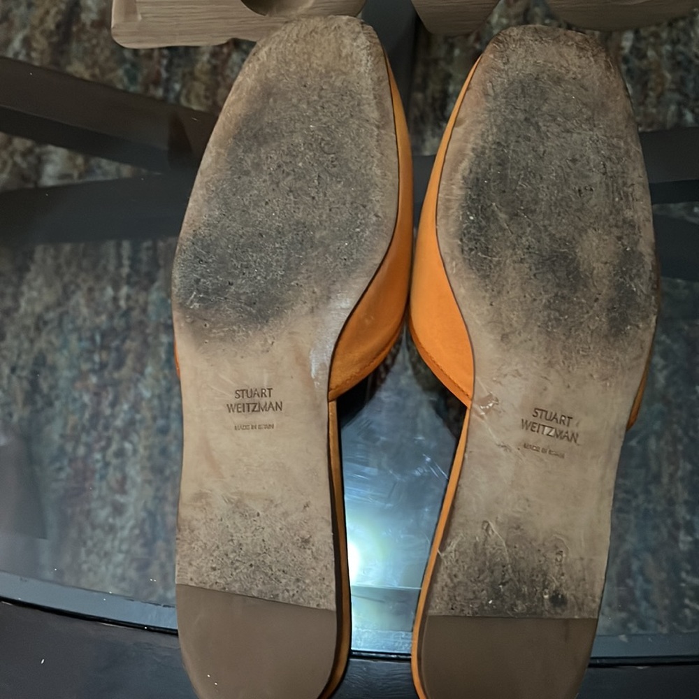 Stuart Weitzman Satin Muletown Mules Size 8.5 - Picture 6 of 7